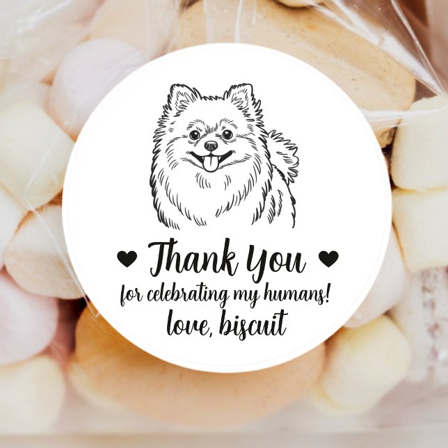 Custom Pomeranian Dog Wedding Favour Stickers (Creator Uploaded)