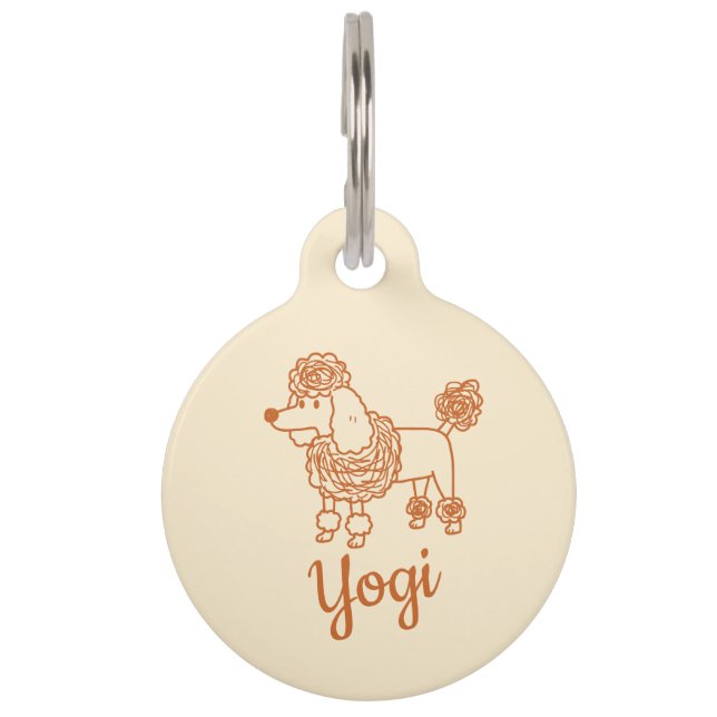 Custom Poodle Dog ID Tag – Personalized Pet Name (Front)