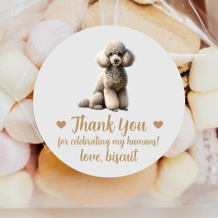 Custom Poodle Dog Wedding Favour Stickers