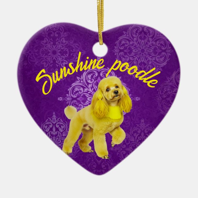 Custom Poodle Heart Ornament - A Sweet Gift  (Front)