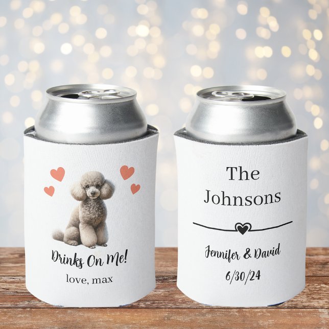 Custom Poodle Pet Wedding Can Cooler (Creator Uploaded)