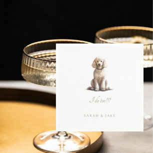 Custom Poodle Pet Wedding Napkin
