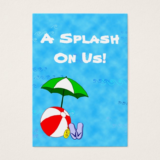 Custom Pool Party Event Drink Meal Ticket (Front)