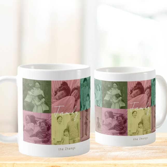 Custom Pop Art Family Photo Collage Christmas Mug (Creator Uploaded)