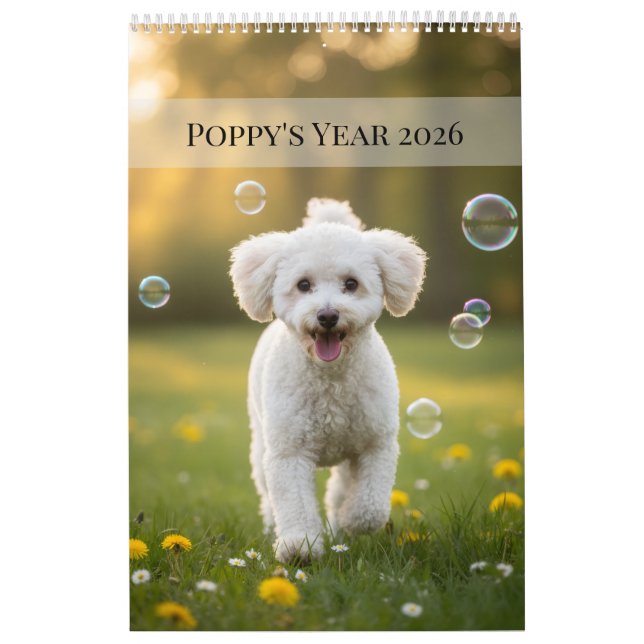 Custom Poppy Dog 2026 Calendar (Cover)