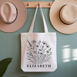 Custom Poppy Floral Tote Bag Gift for Women Mom