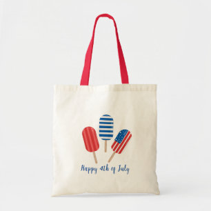 Custom Popsicle Red White Blue Modern Minimalist  Tote Bag
