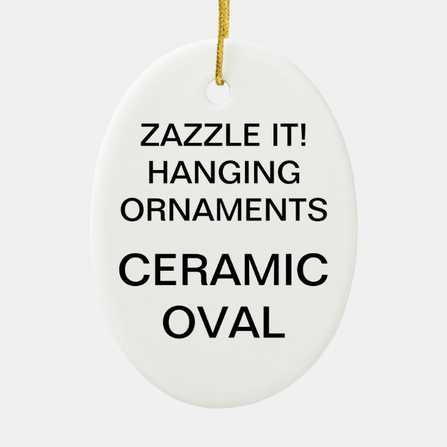 Custom Porcelain Oval Christmas Tree Ornament (Front)