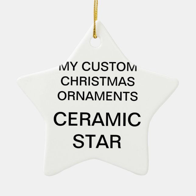 Custom Porcelain Star Christmas Tree Ornament (Front)