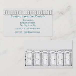 Custom Portable Toilet Rentals Business Card