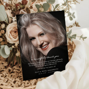 Custom Portrait Photo & Message Sympathy Thank You Card