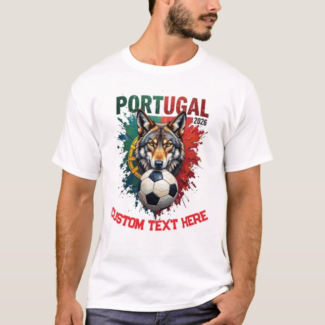 Custom Portugal National Soccer Football Team Fan T-Shirt (Front)