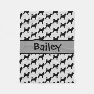 Custom Portuguese Water Dog Silhouette Fleece Blanket