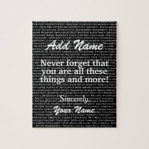 Custom Positive Words Affirmation Add Name Jigsaw Jigsaw Puzzle