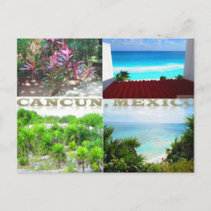 CUSTOM POSTCARDS- CANCUN COLLAGE 11 POSTCARD