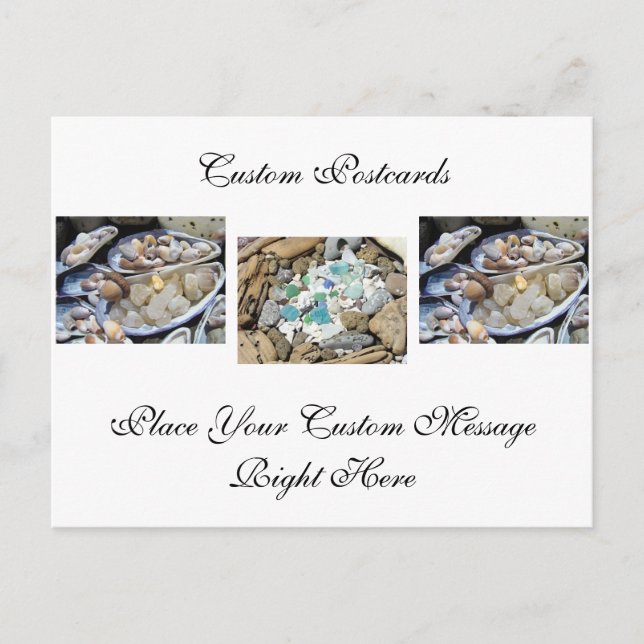 Custom postcards Seashells Agate Rocks Summer (Front)