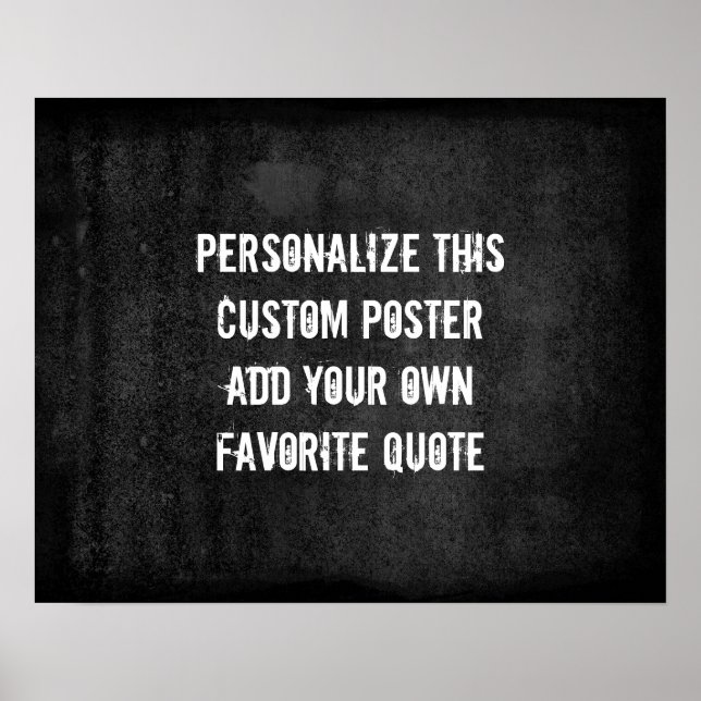 custom poster add your own quote charcoal grey (Front)