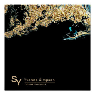 Custom POSTER SIGN Teal Gold Black Modern Template