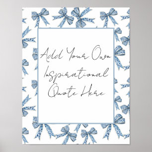 Custom Poster with Pretty Blue Bows Design