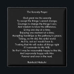 Custom prayer inspirational quote message black magnet<br><div class="desc">Custom personalised prayer song quote phrase text inspirational,  motivational recovery message elegant minimalist magnet.
Fully customisable white text on black solid plain background.
You can write your own message,  love letter,  inspirational,  motivational quote,  poem,  etc or you can just leave The Serenity prayer.</div>