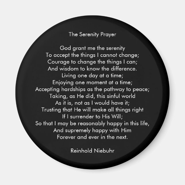Custom prayer motivational quote message black magnet (Front)