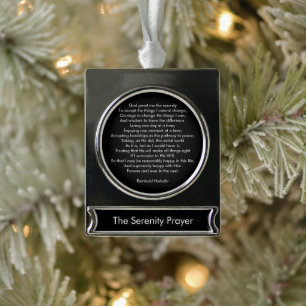 Custom prayer song motivational quote message silver plated banner ornament