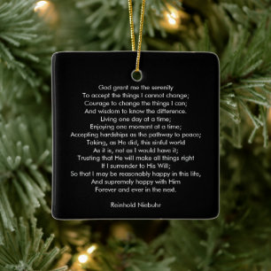 Custom prayer song quote text black two sided ceramic ornament