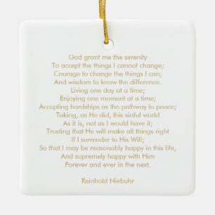 Custom prayer song quote text elegant two sided  ceramic ornament