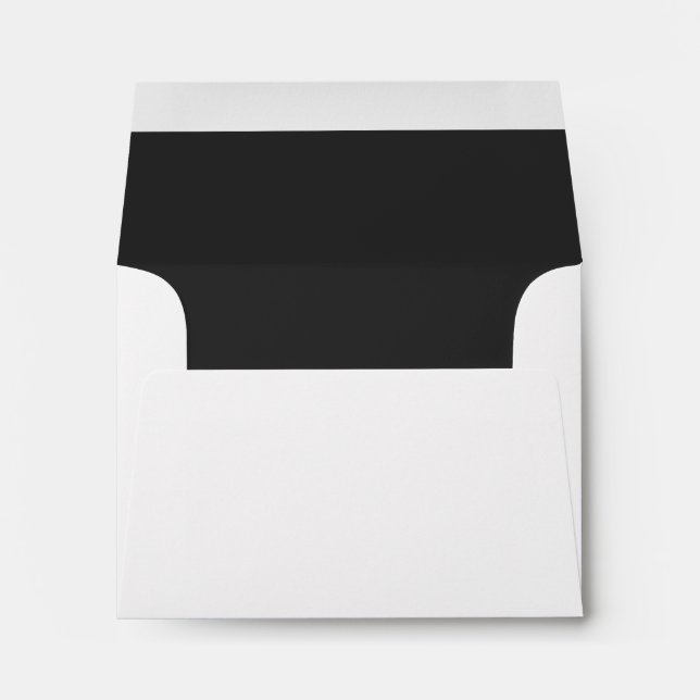 Custom Pre-Addressed Black Wedding Envelope (Back (Bottom))