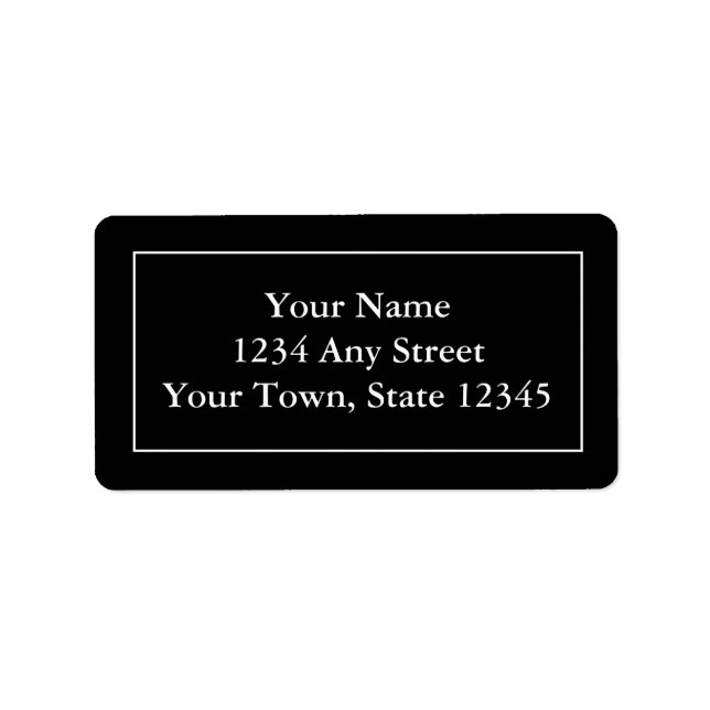 Custom Pre-addressed Black & White Mailing Labels (Front)
