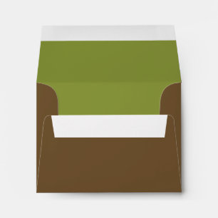 Custom Pre-Addressed Brown and Green Envelope