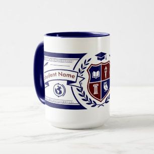 Custom Preppy Ivy League Academic Crest Shield Mug
