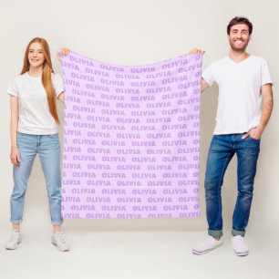 Custom Preppy Name Blanket Purple