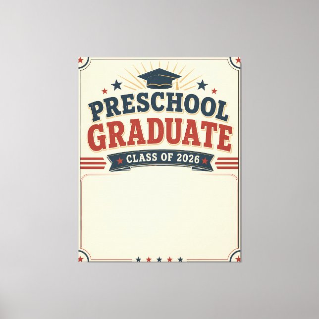 Custom Preschool Graduate Class Of 2026 Canvas Print (Front)