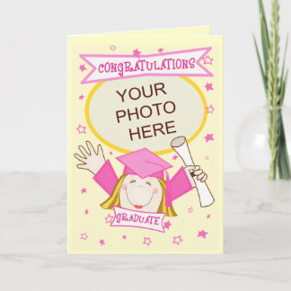 Custom Preschool / Kindergarten Girl Graduation Card