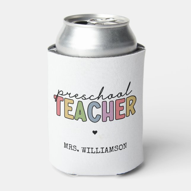 Custom Preschool Teacher Personalised Gifts  Can Cooler (Can Front)