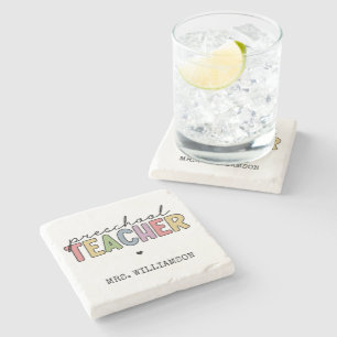 Custom Preschool Teacher Personalised Gifts Stone Coaster