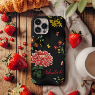 Custom Pretty Cute Colour Flowers Garden Hand Draw iPhone 16 Pro Case