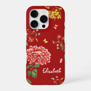 Custom Pretty Cute Colour Flowers Garden Hand Draw iPhone 16 Pro Case