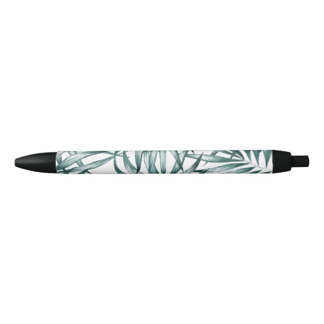 Custom pretty green leaves design   black ink pen (Front)
