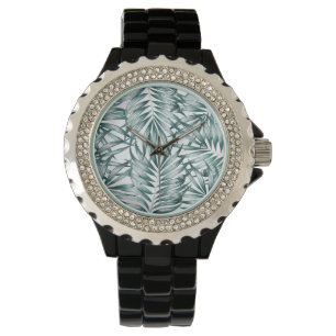 Custom pretty green leaves design    watch