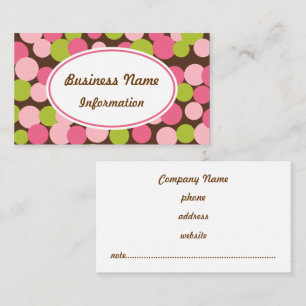 Custom Pretty Lime Dots Business Card