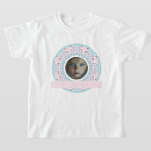 Custom Pretty Pastel Pink and Blue Mandala Frame T-Shirt