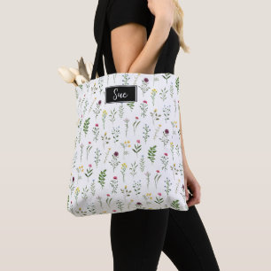 Custom Pretty Wildflowers Tote Bag