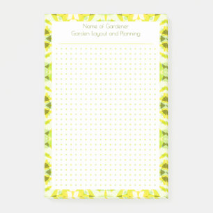 Custom Pretty Yellow Dot Grid Garden Layout Plan Post-it Notes