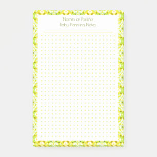 Custom Pretty Yellow Dot Grid New Mum Baby Planner Post-it Notes