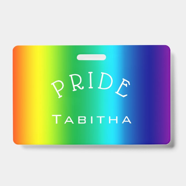 Custom PRIDE Rainbow Multicolor Personalised Badge ID Badge (Front)