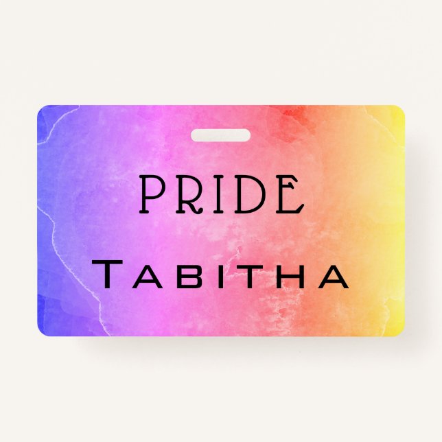 Custom PRIDE Rainbow Multicolor Personalised Badge ID Badge (Back)