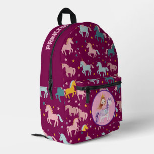 Custom Princess Unicorn Printed Backpack