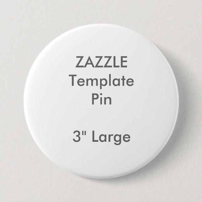 Custom Print 3" Large Round Pin Blank Template (Front)